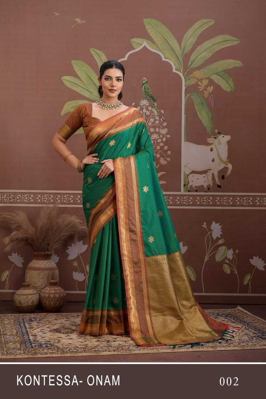 Green Tussar Silk Handloom Weaving Saree with Rich Zari Border – Perfect for Festivals & Celebrations