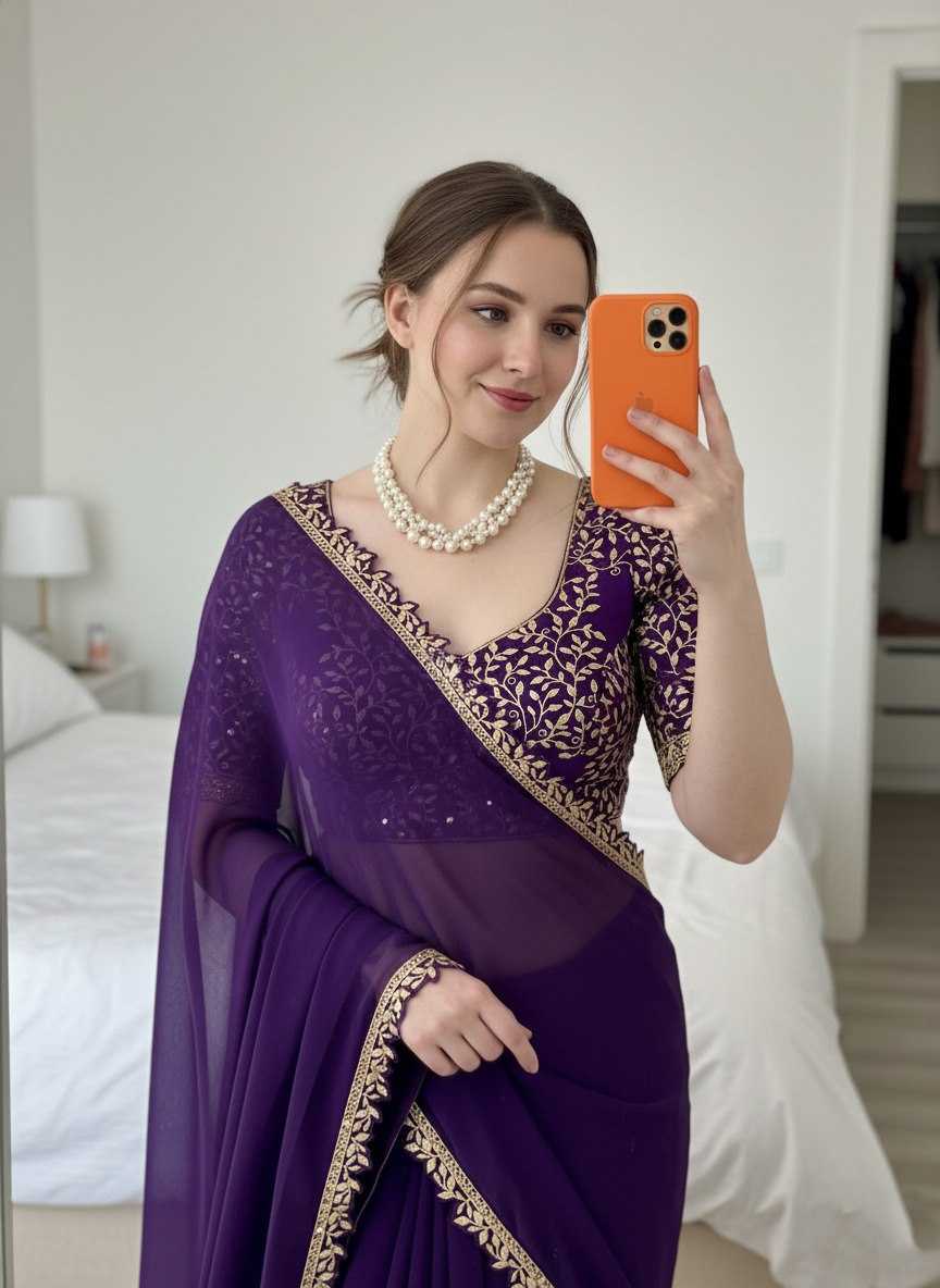 Soft Rangoli Silk Saree with Embroidered Cutwork Border & Heavy Embroidery Blouse | Designer Party Wear Saree