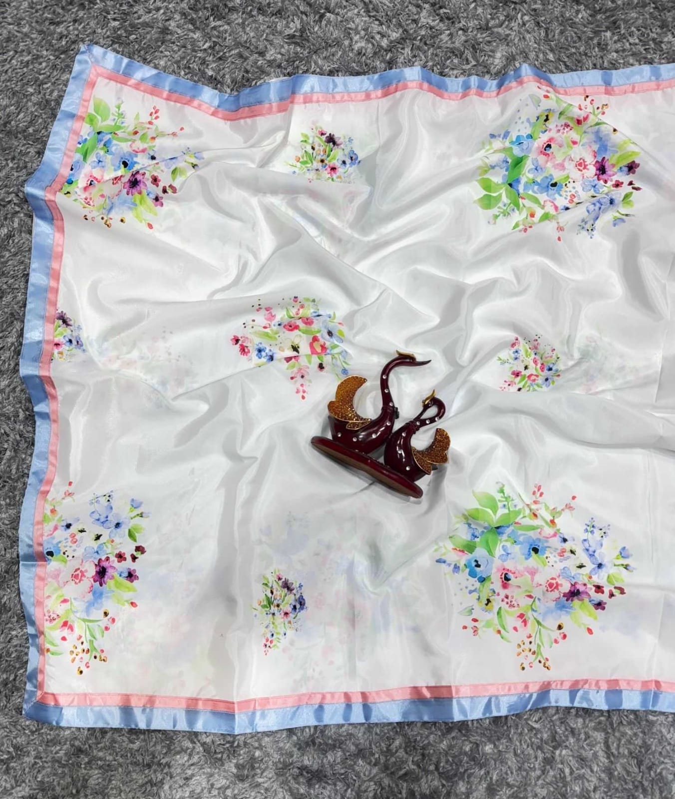 Alia Bhatt Inspired Floral Premium Silk Saree – Bollywood Style with Unstitched Blouse - House of ViDi