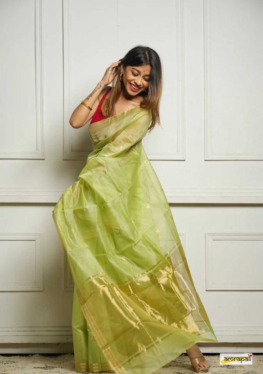 Soft Cotton Silk Saree with Jacquard Weaving & Rich Pallu – Elegant Festive Wear with Unstitched Blouse [Pista] - House of ViDi
