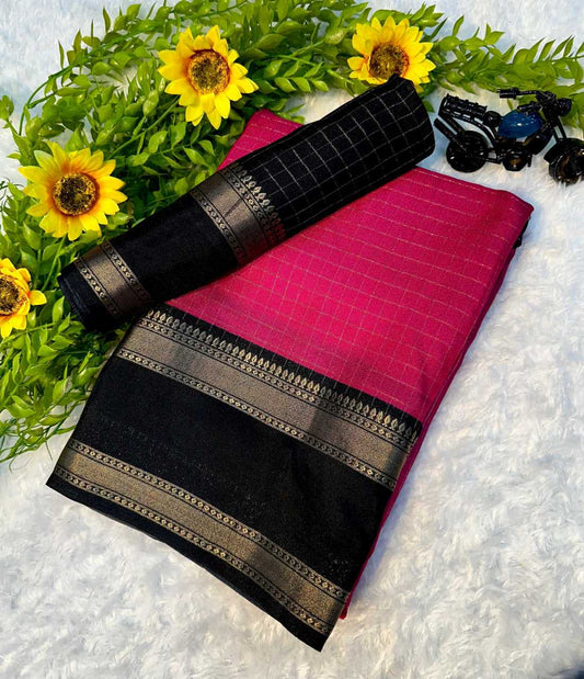 Cherry Premium Mysore Silk Saree with Traditional Weaving and Rich Padded Border – Festive & Wedding Collection