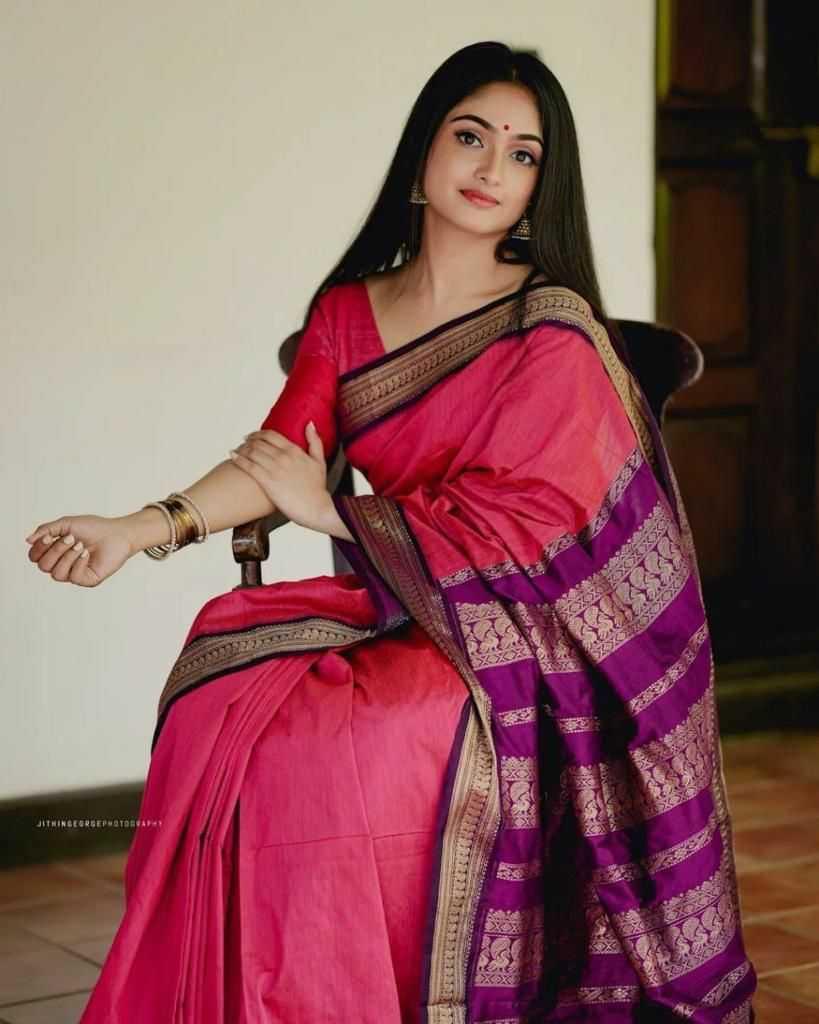Rani Soft Lichi Silk Saree with Rich Pallu & All-Over Jacquard Weaving | Designer Traditional Silk Saree - House of ViDi