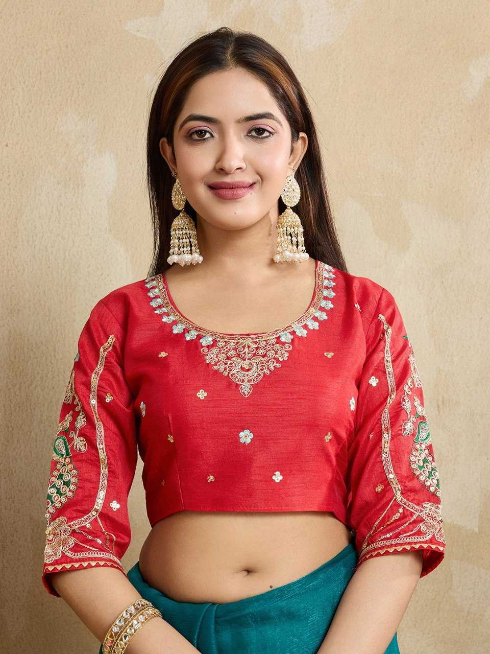 Premium Blue Fendy Chiffon Silk Saree with Heavy Embroidery & Mono Banglory Blouse – Perfect Wedding & Festive Wear