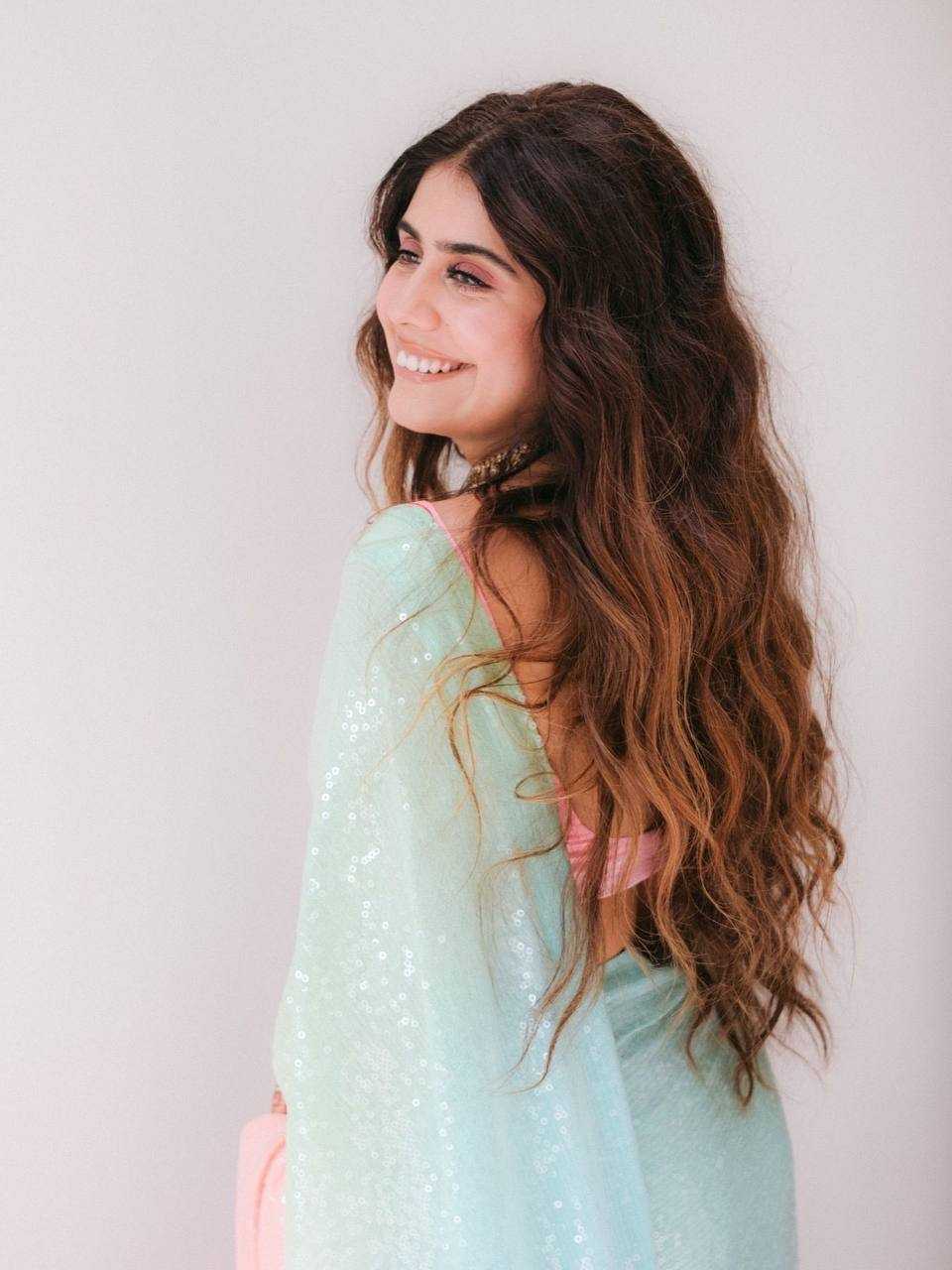 Pastel Mint Green Digital Printed Georgette Sequin Work Saree with Satin Silk Blouse