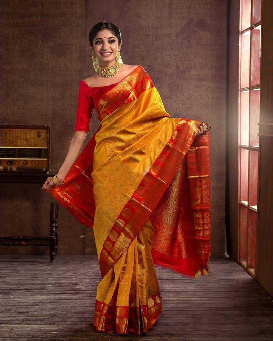 Soft Lichi Silk Saree with Rich Jacquard Weaving & Contrast Border – Perfect for Weddings & Festive Wear