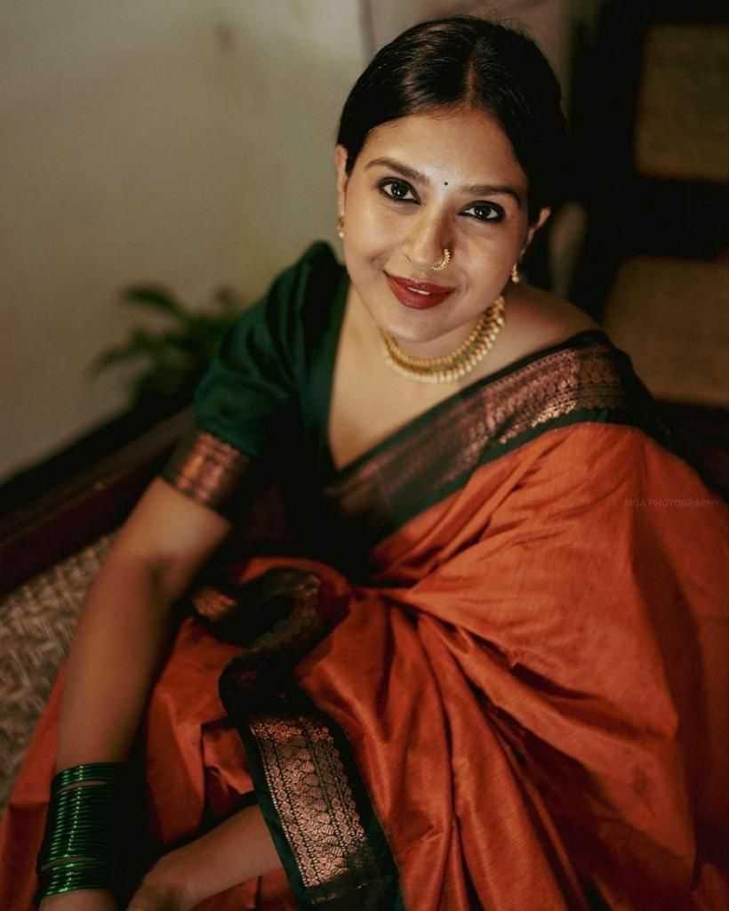 Orange Soft Lichi Silk Saree with Rich Pallu & All-Over Jacquard Weaving | Designer Traditional Silk Saree - House of ViDi
