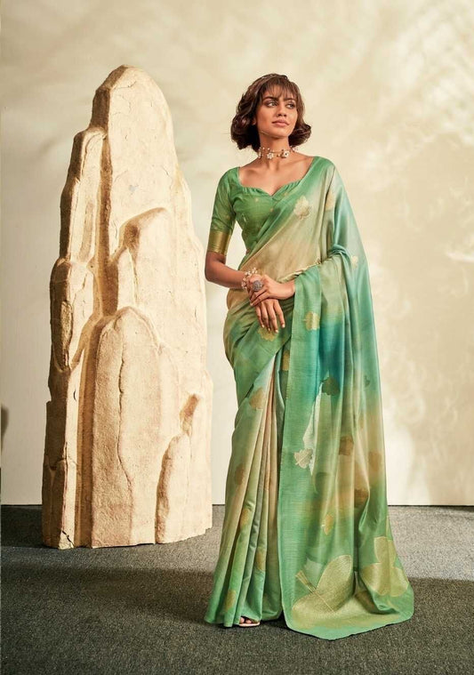 Green Premium Soft Handloom Silk Saree – Elegant Heavy Weaving Designer Saree for Festive & Wedding Wear