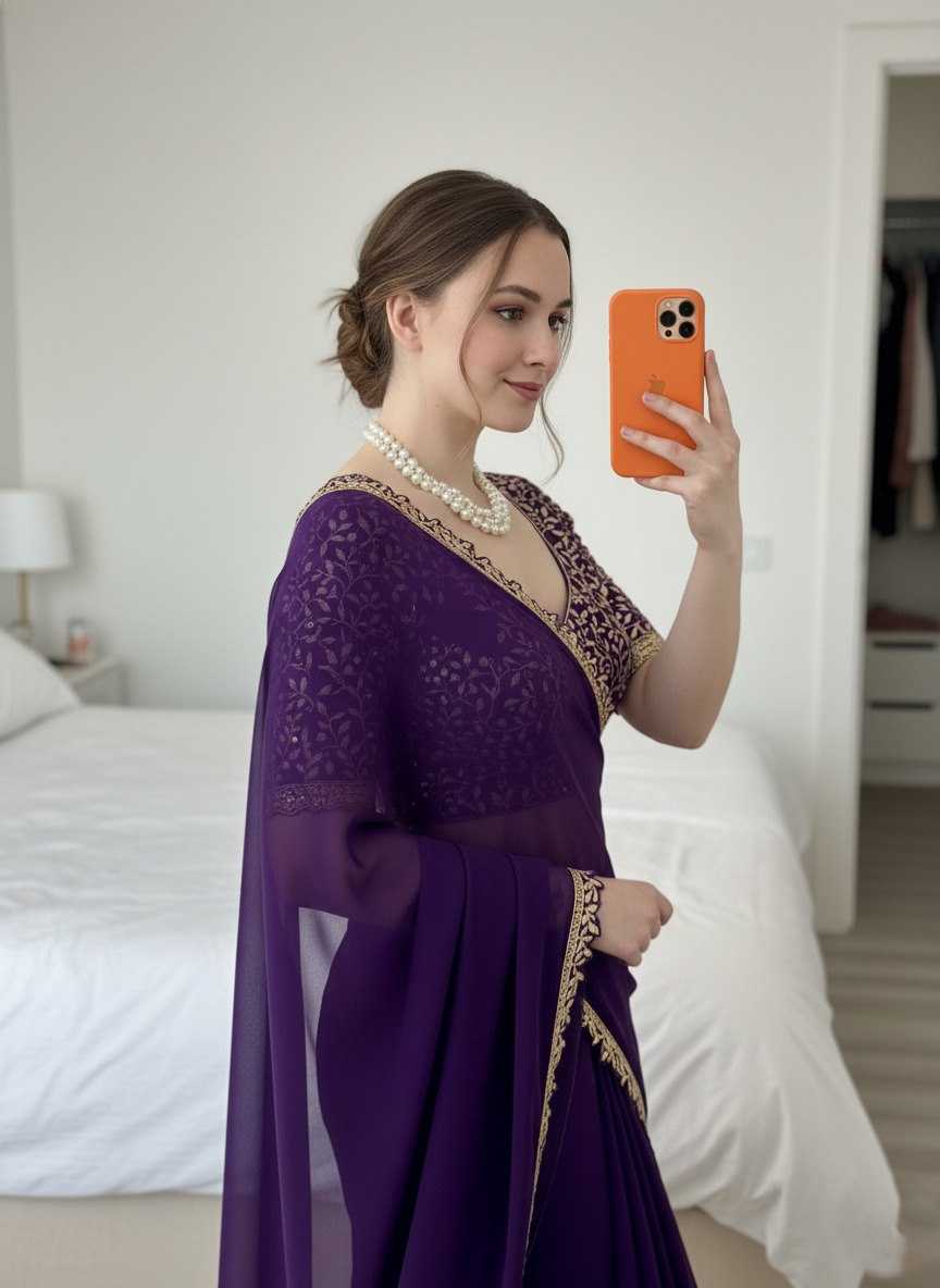 Soft Rangoli Silk Saree with Embroidered Cutwork Border & Heavy Embroidery Blouse | Designer Party Wear Saree