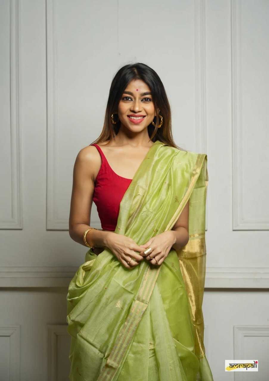 Soft Cotton Silk Saree with Jacquard Weaving & Rich Pallu – Elegant Festive Wear with Unstitched Blouse [Pista] - House of ViDi