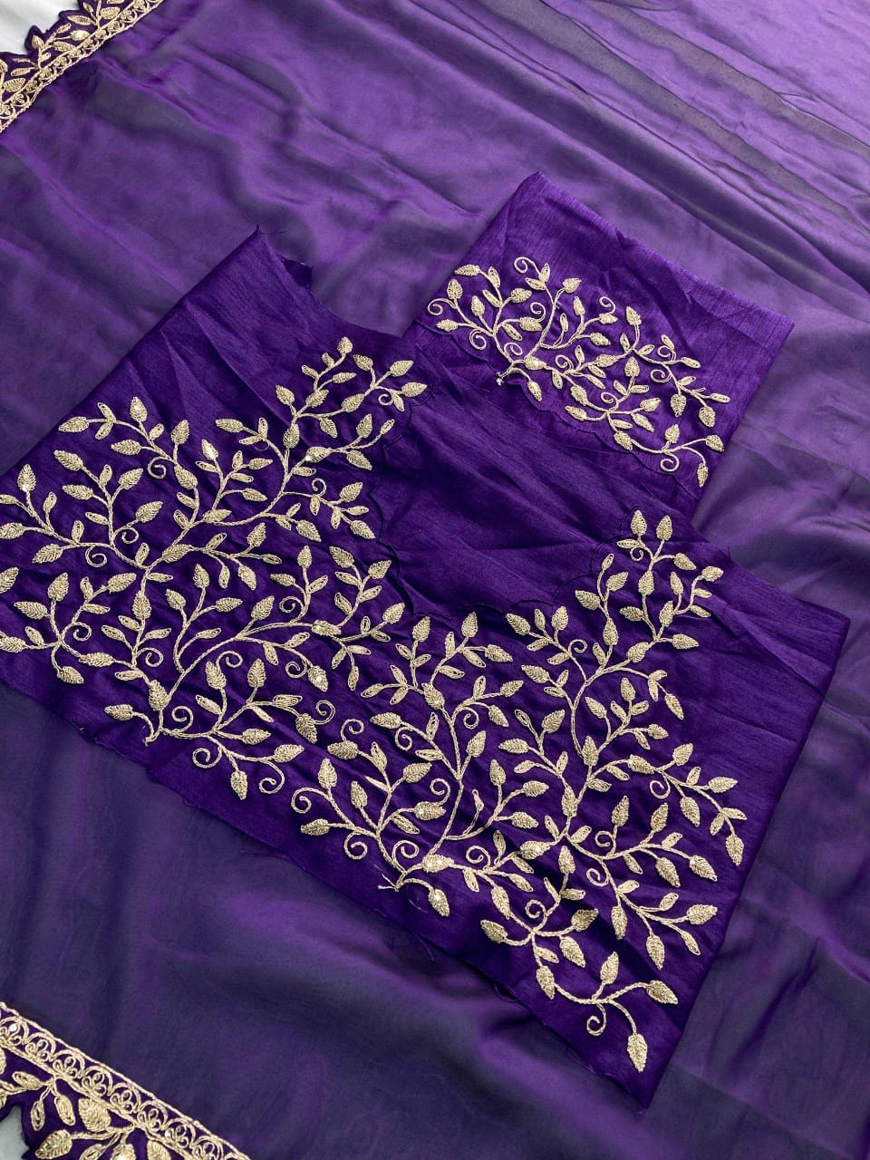 Soft Rangoli Silk Saree with Embroidered Cutwork Border & Heavy Embroidery Blouse | Designer Party Wear Saree