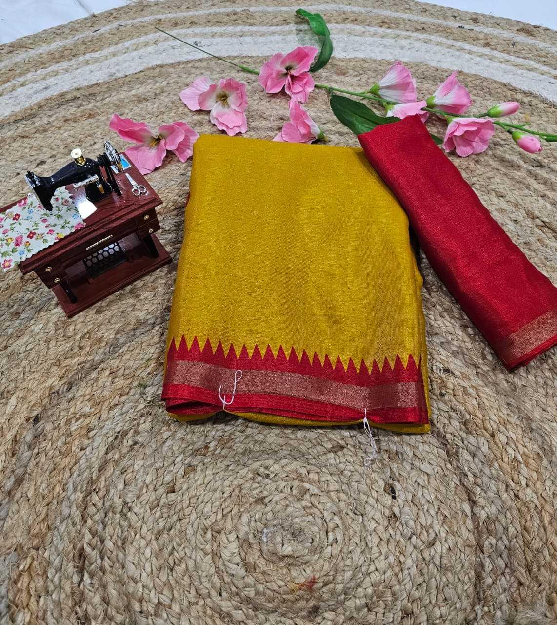 Red Dola Silk Kalamkari Inspired Designer Saree with Zari Woven Blouse - House of ViDi