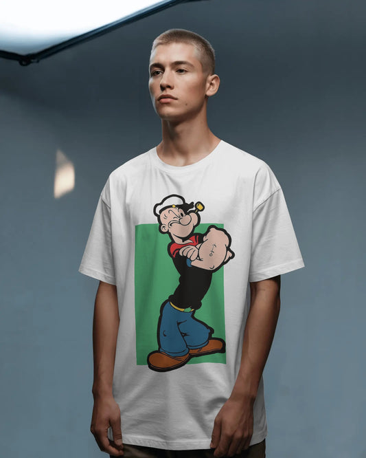 Oversized Popeye Cartoon Graphic T-Shirt | Retro Streetwear Style