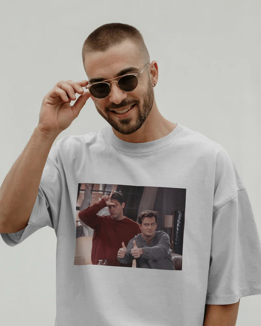 Oversized FRIENDS Joey & Chandler Meme T-Shirt – Unisex Casual Tee