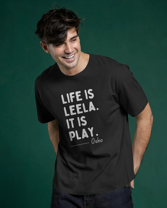 Life Is Leela T-Shirt – OSHO Quote Unisex Black Tee