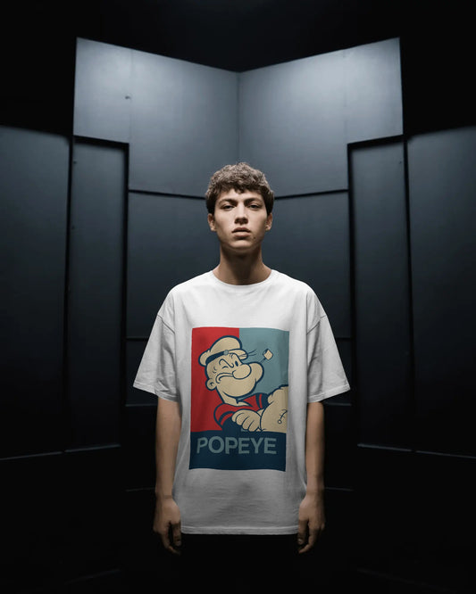 Oversized Popeye Retro Pop-Art T-Shirt | Vintage Cartoon Graphic Tee