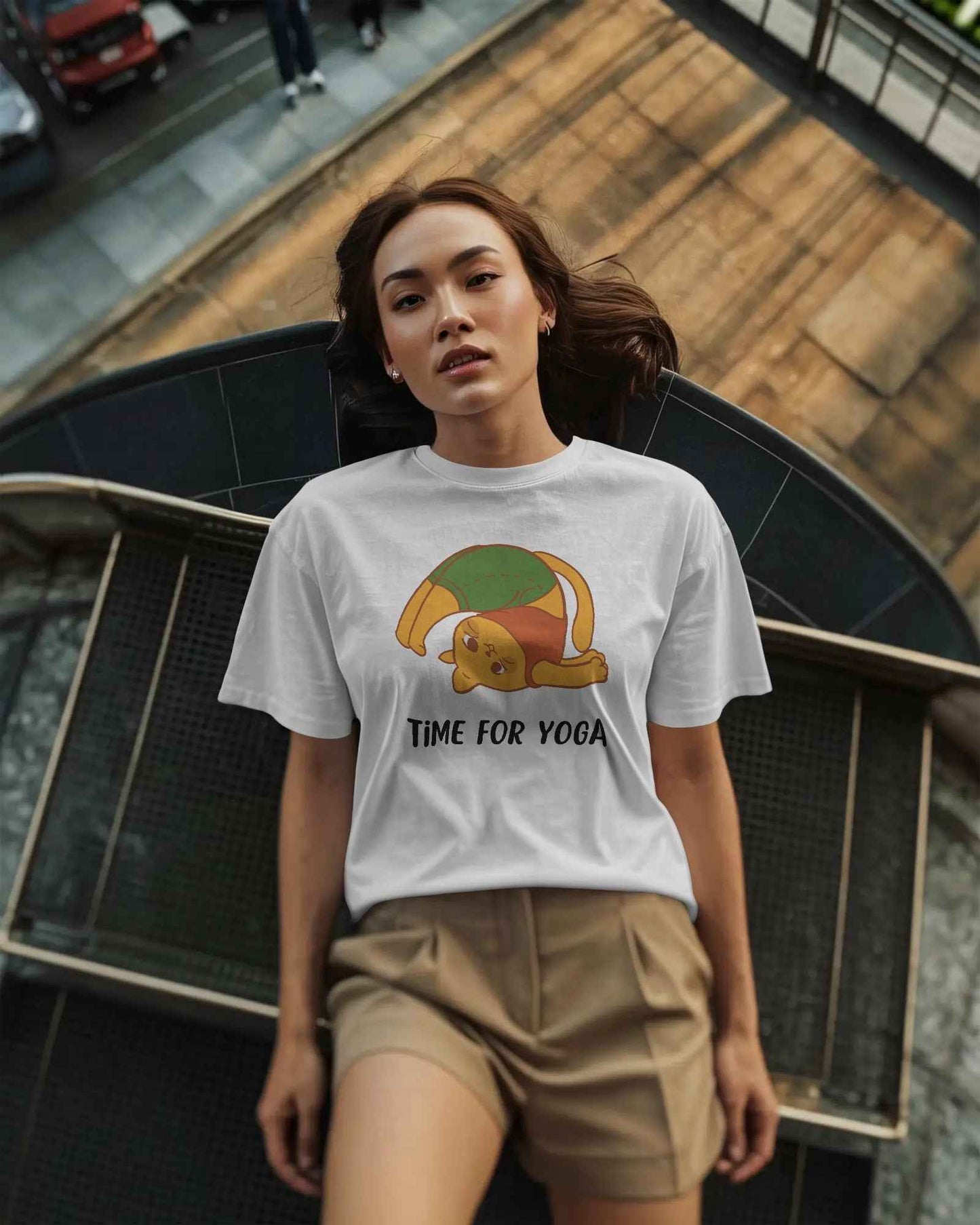 Time for Yoga Cat T-Shirt | Cute Yoga Cat Graphic Tee