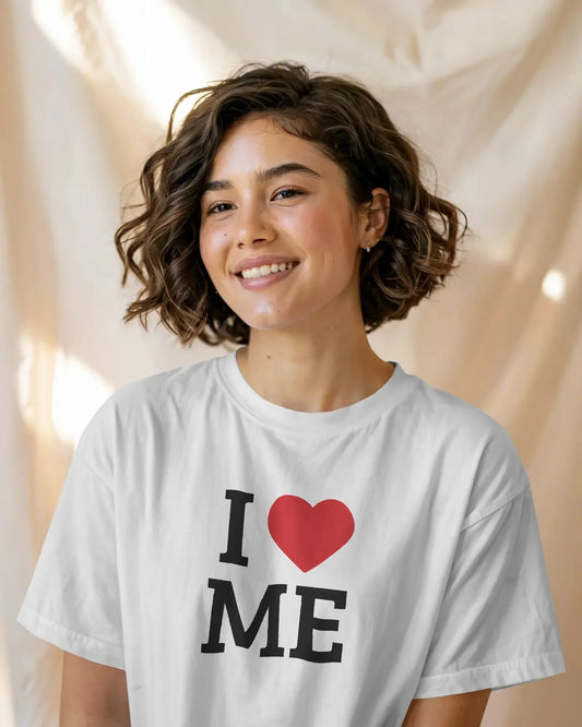 I Love Me Heart T-Shirt – Minimal Self Love Graphic Unisex Cotton Tee | Classic Everyday Wear - House of ViDi