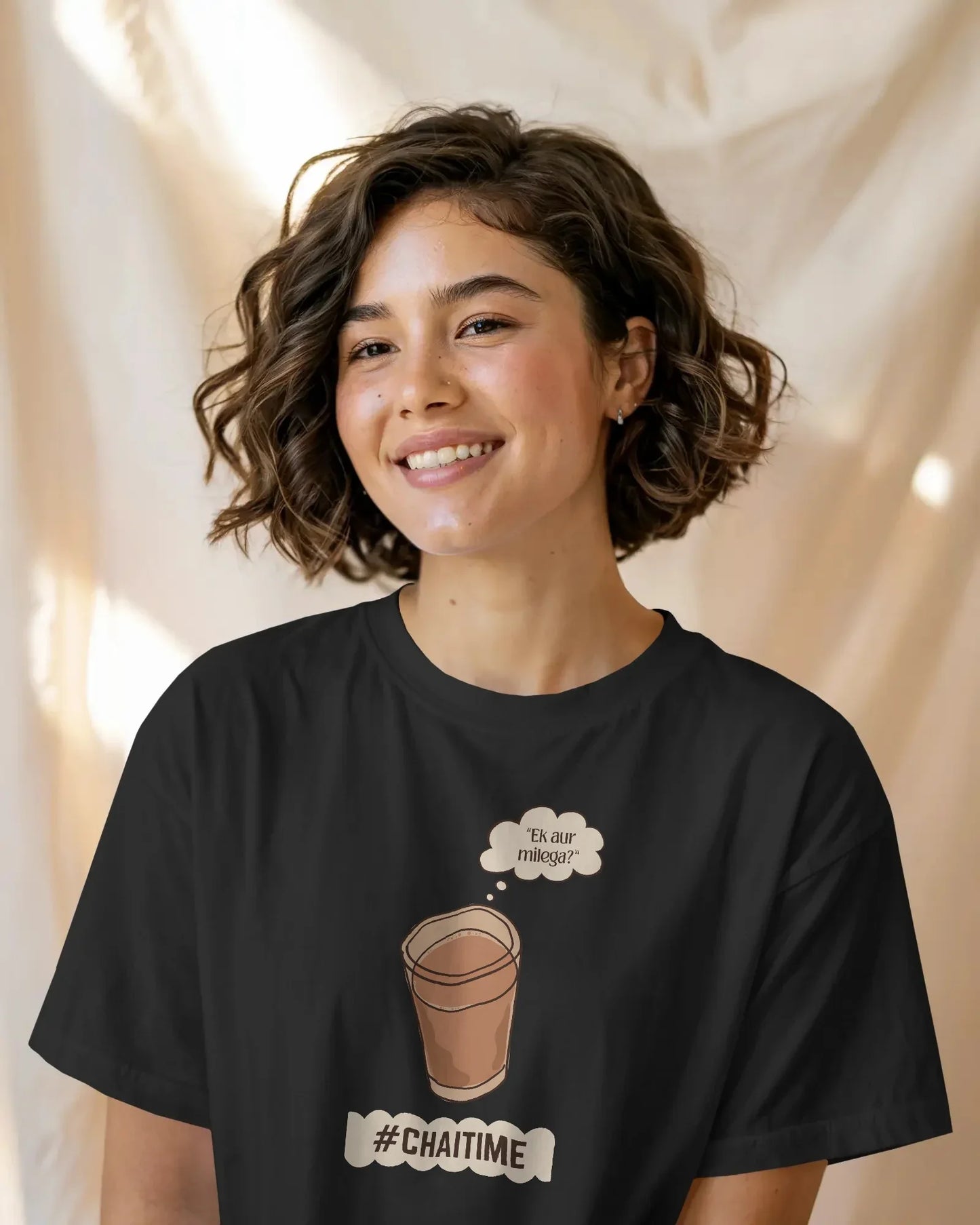 Chat Time T-Shirt – #ChatTime Chai Lover Graphic Unisex Cotton Tee | Everyday Desi Vibes - House of ViDi