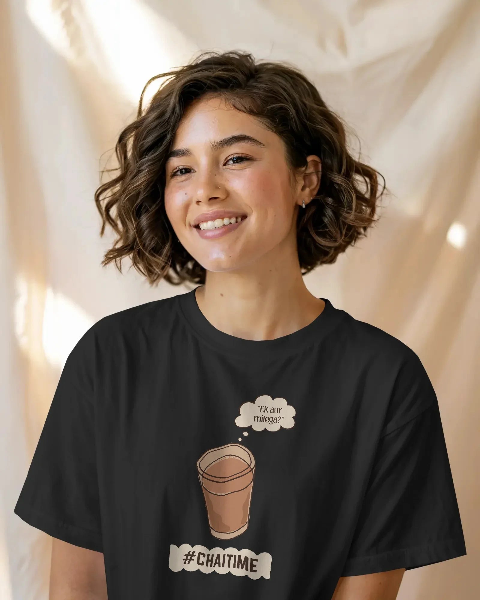 Chat Time T-Shirt – #ChatTime Chai Lover Graphic Unisex Cotton Tee | Everyday Desi Vibes - House of ViDi