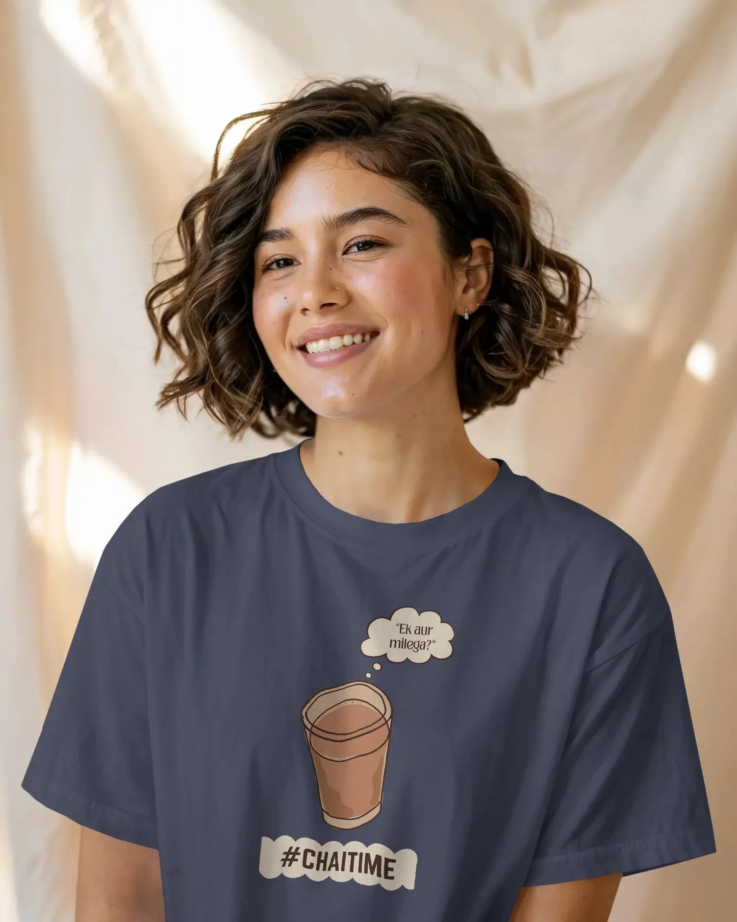 Chat Time T-Shirt – #ChatTime Chai Lover Graphic Unisex Cotton Tee | Everyday Desi Vibes - House of ViDi