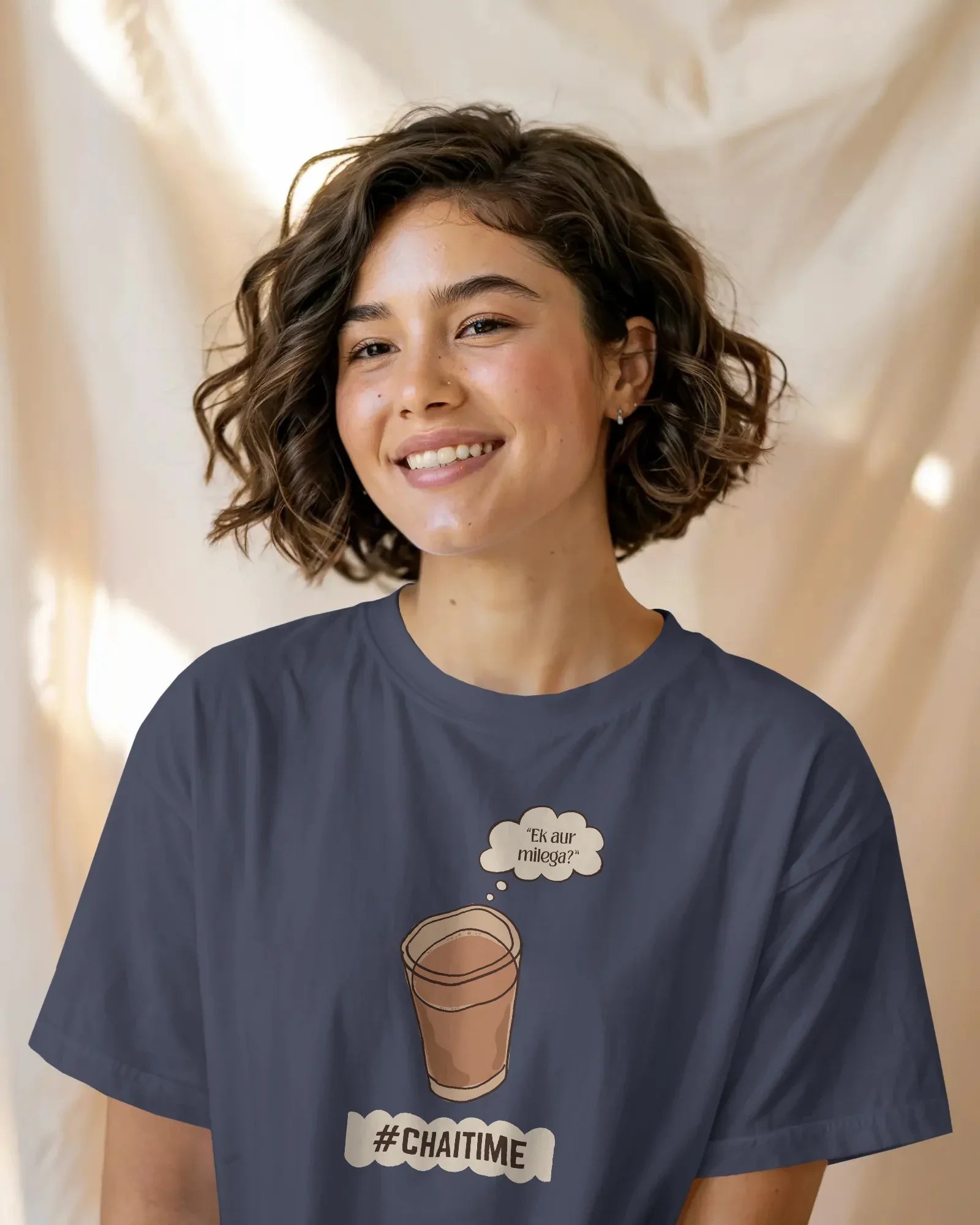Chat Time T-Shirt – #ChatTime Chai Lover Graphic Unisex Cotton Tee | Everyday Desi Vibes - House of ViDi