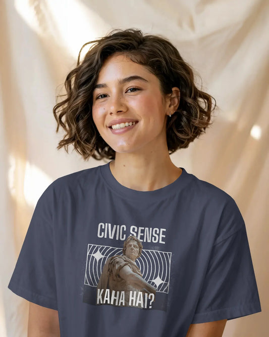 Civic Sense Kaha Hai? Unisex Cotton T-Shirt - House of ViDi