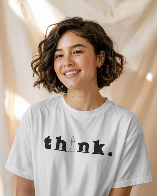 THINK Chess Classic T-shirt | Minimal Chess Design Unisex Tee | House of ViDi