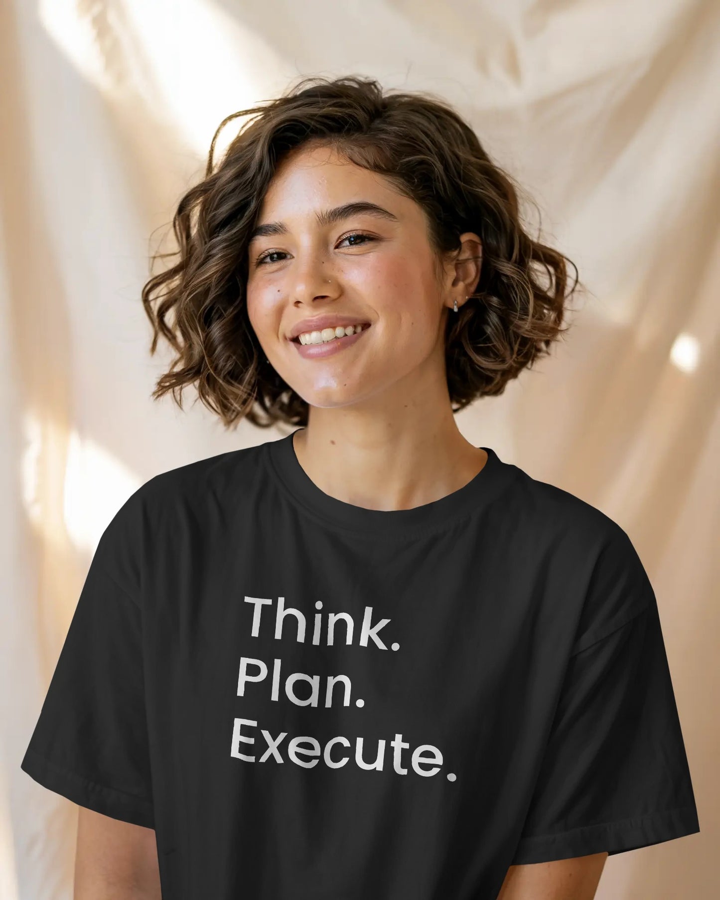 Think Plan Execute T-Shirt – Minimal Motivation Quote Unisex Cotton Tee | Classic Everyday Wear