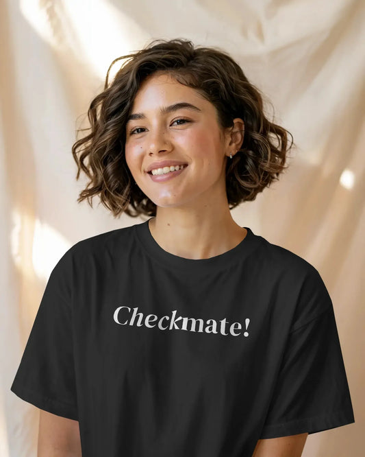 Checkmate! Chess T-Shirt – Minimal Typography Unisex Cotton Tee for Chess Lovers | Classic Casual Wear - House of ViDi