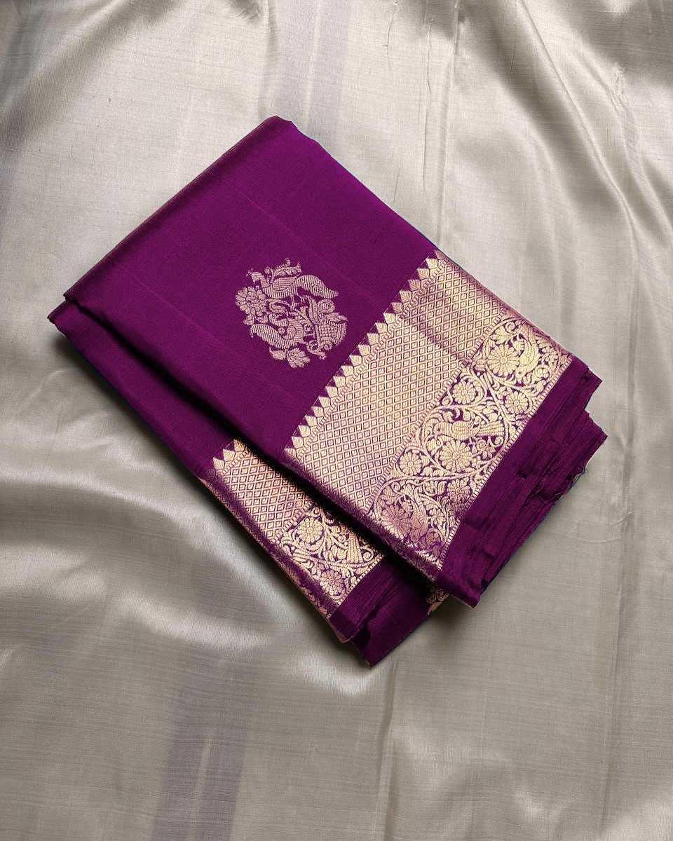 Maroon Elegant Banarasi Soft Silk Zari Woven Saree with Rich Border & Blouse Piece - House of ViDi