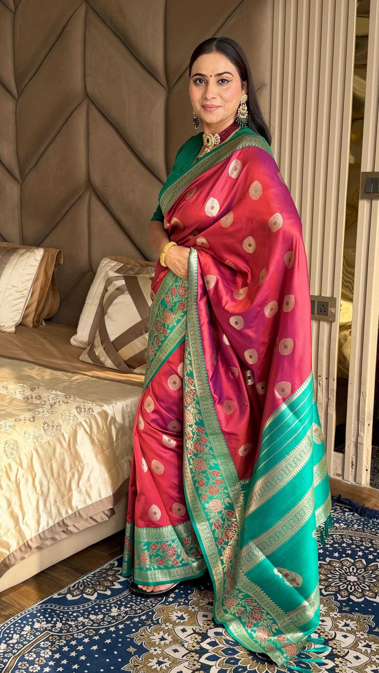 Red Banarasi Narayanpeth Soft Silk Saree