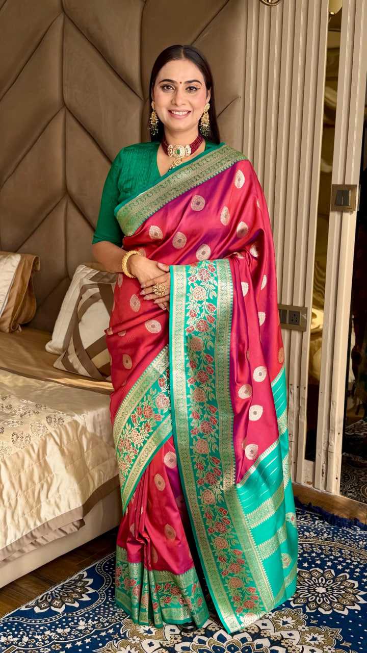 Red Banarasi Narayanpeth Soft Silk Saree