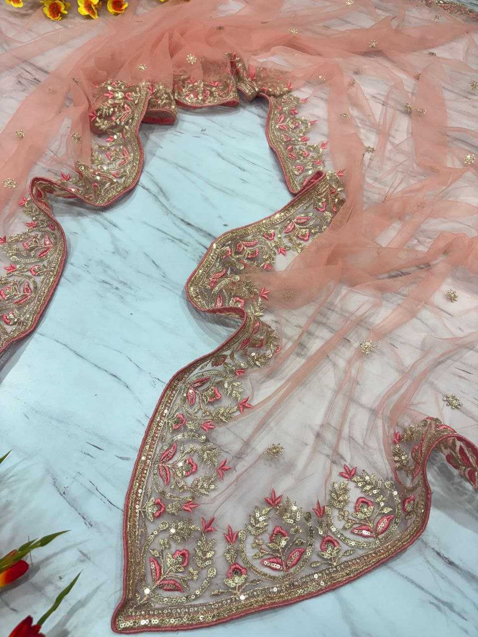 Butterfly Net Embroidered Sequin Designer Saree - House of ViDi