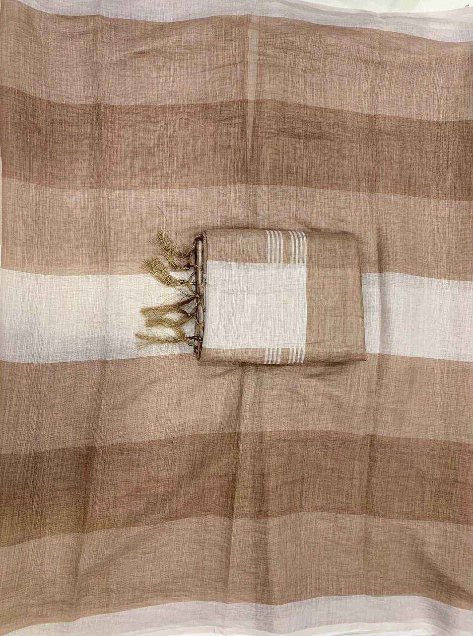 Linen Cotton Digital Printed Saree with Satin Blouse