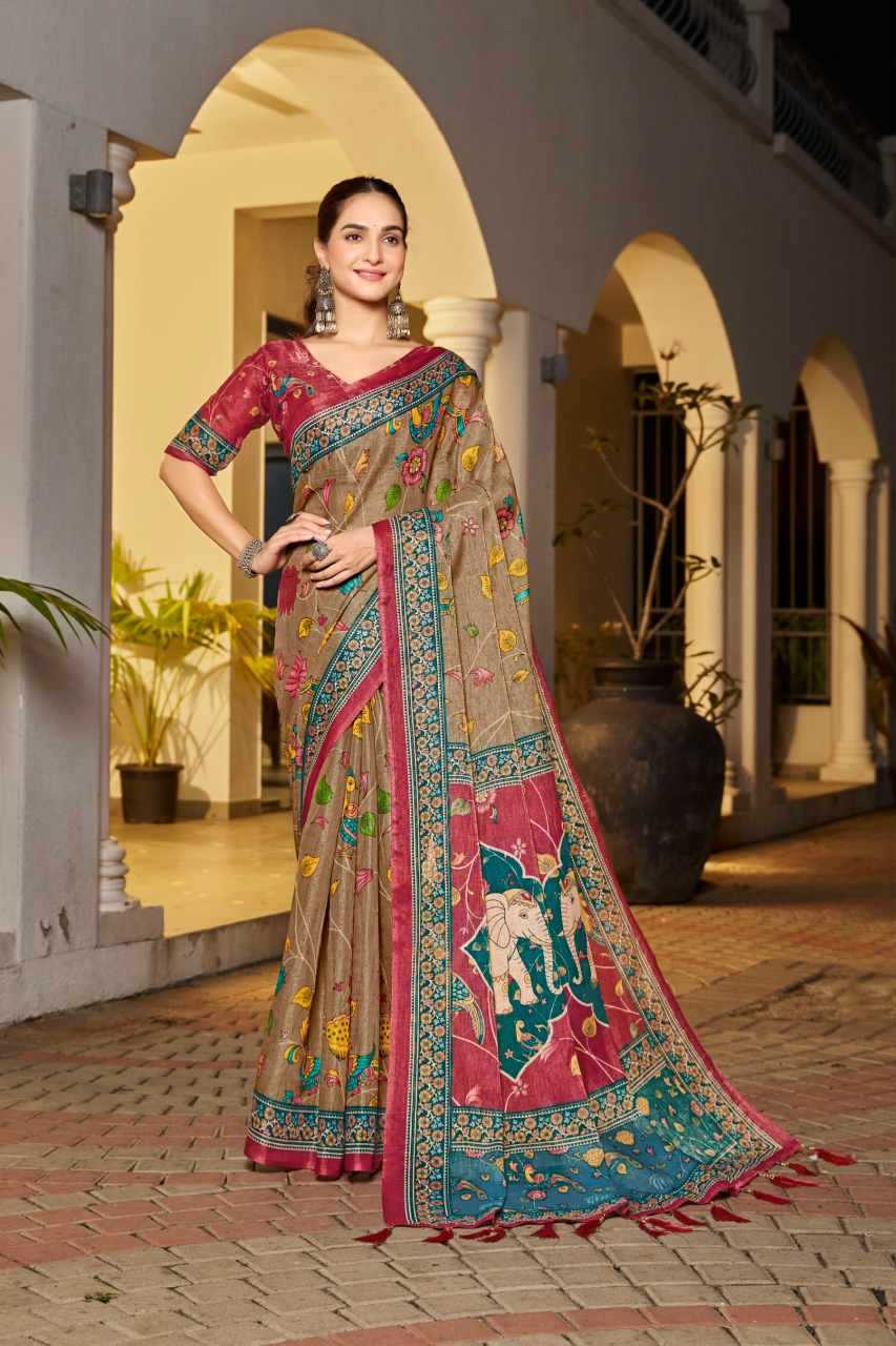 Handloom Silk Traditional Printed Designer Saree - House of ViDi