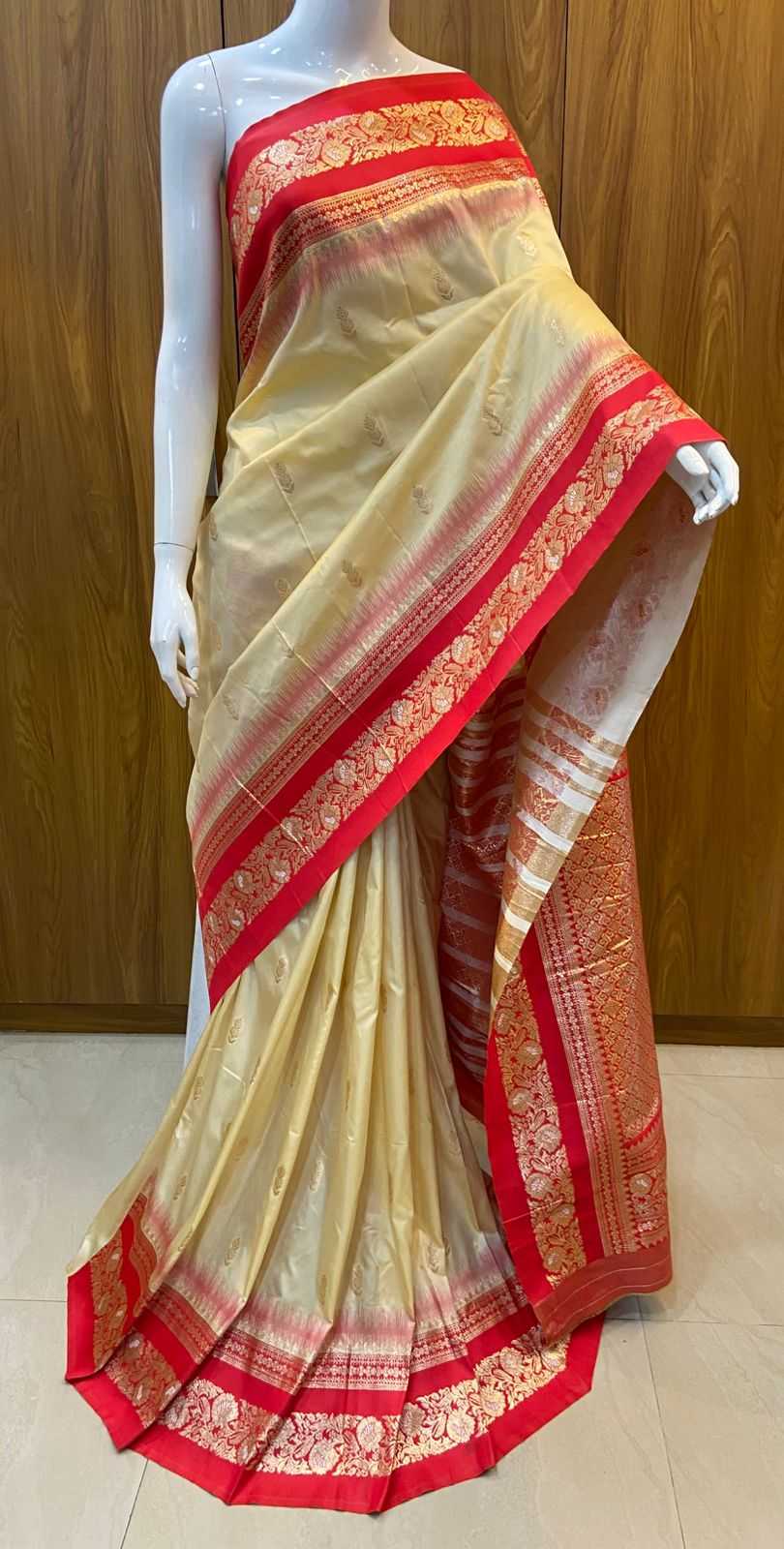 Brown Pure Silk Saree with Original Zari Weaving - House of ViDi