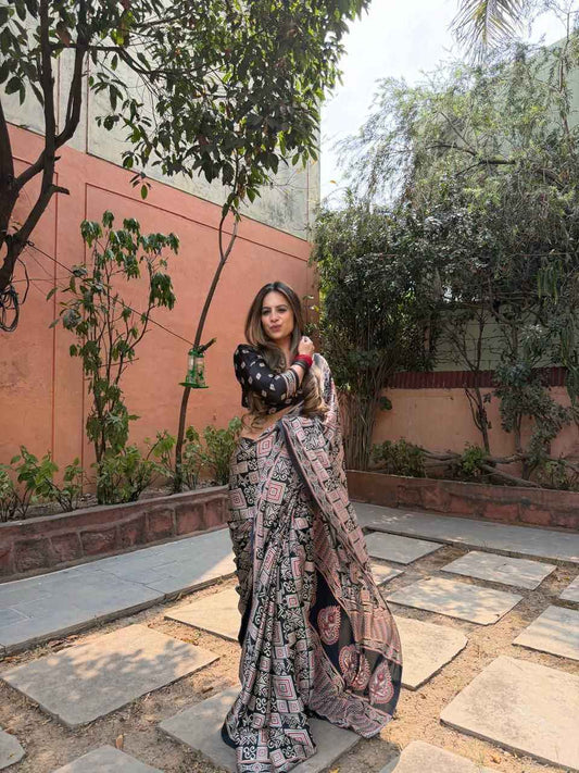 Designer Modal Silk Printed Saree with Running Blouse