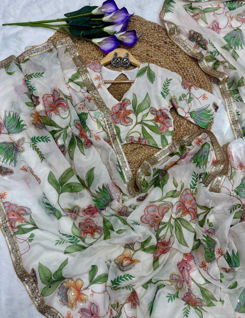 Soft Tabby Silk Printed Saree - House of ViDi