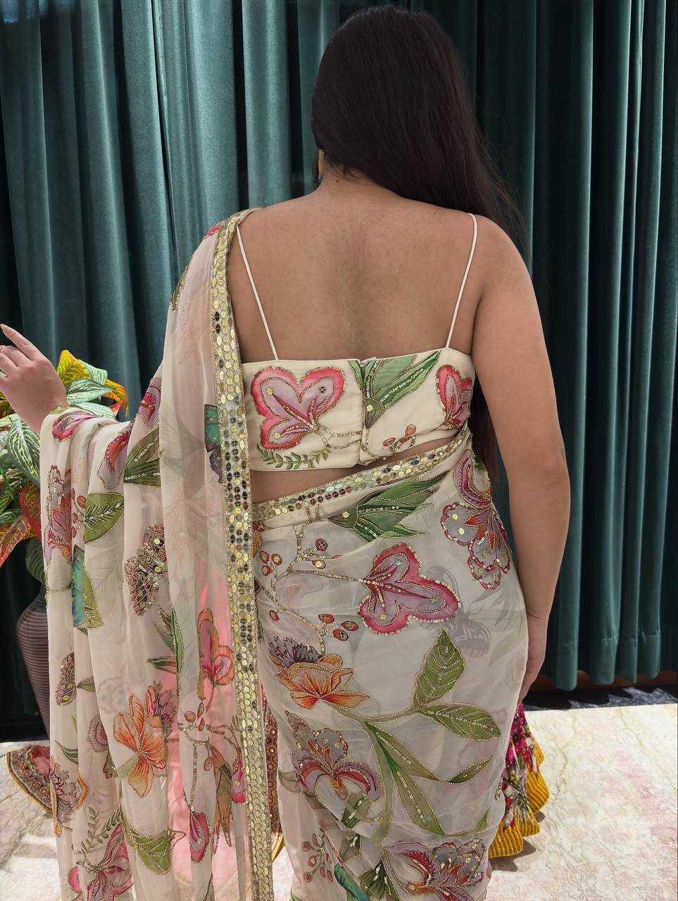 Soft Tabby Silk Printed Saree - House of ViDi