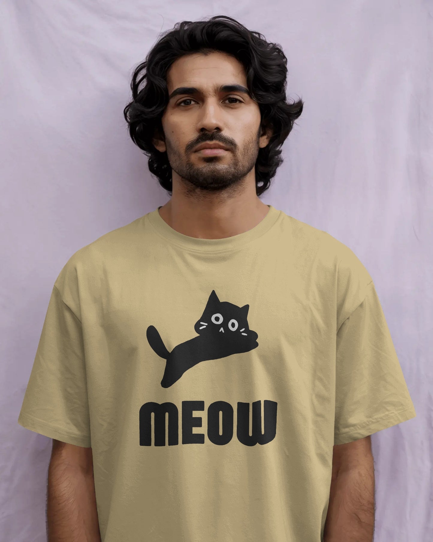 Meow Cat T-Shirt – Cute Minimal Cat Graphic Unisex Cotton Tee | Classic Everyday Wear