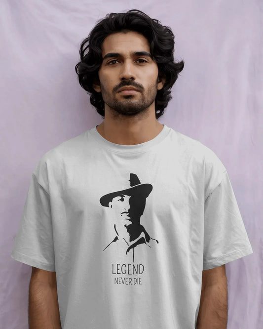 Legend Never Die Bhagat Singh T-Shirt – Shaheed Bhagat Singh Inspired Unisex Cotton Tee | Patriotic Tribute Wear - House of ViDi