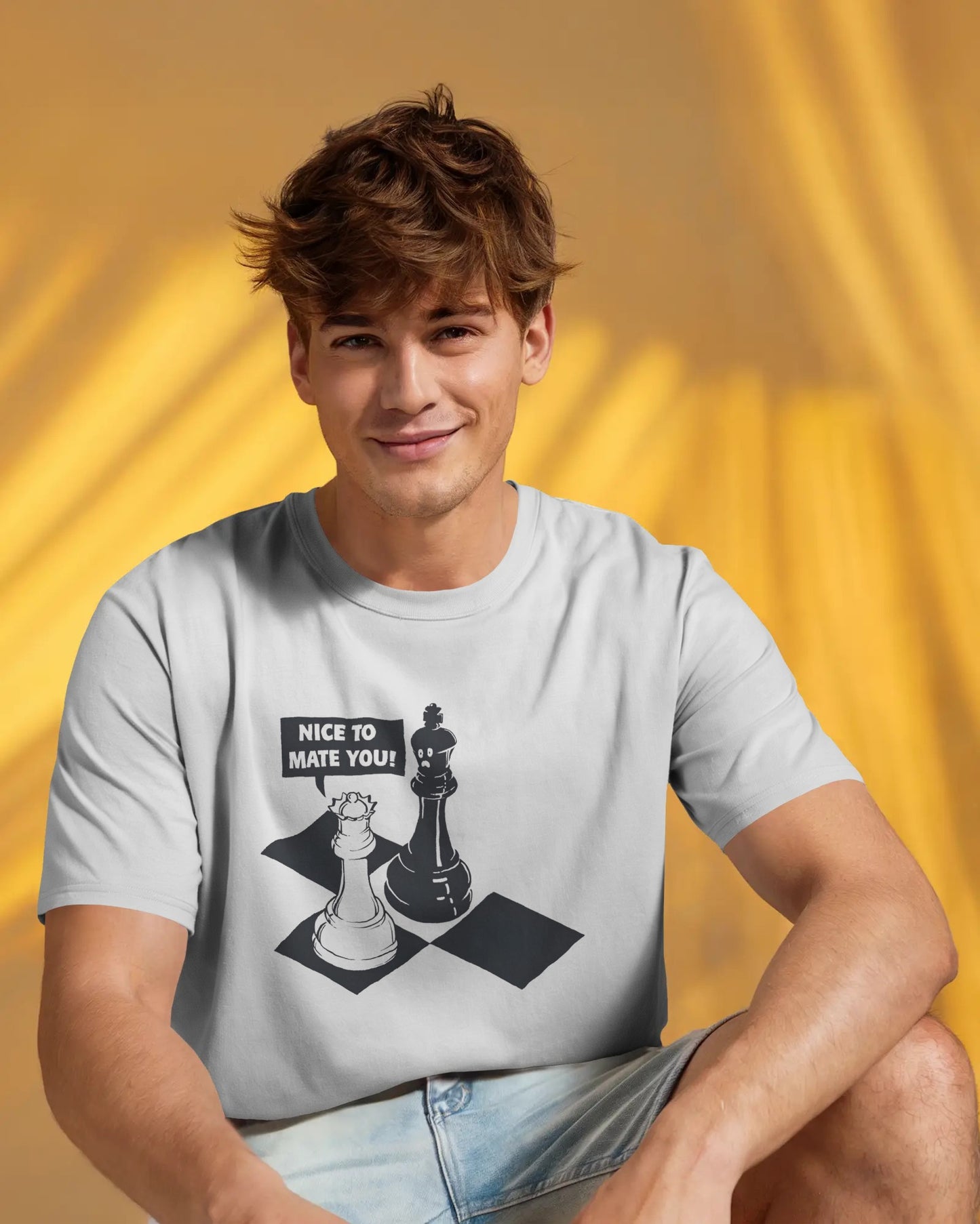 Nice to Mate You Chess T-Shirt – Funny Chess Pun Unisex Cotton Tee for Chess Lovers | Classic Casual Wear