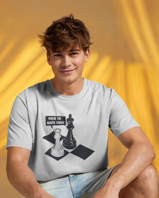 Nice to Mate You Chess T-Shirt – Funny Chess Pun Unisex Cotton Tee for Chess Lovers | Classic Casual Wear