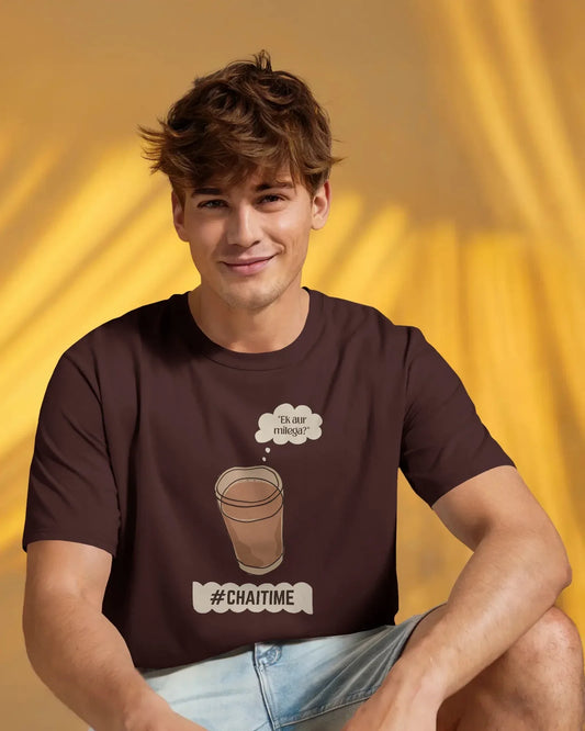 Chat Time T-Shirt – #ChatTime Chai Lover Graphic Unisex Cotton Tee | Everyday Desi Vibes - House of ViDi