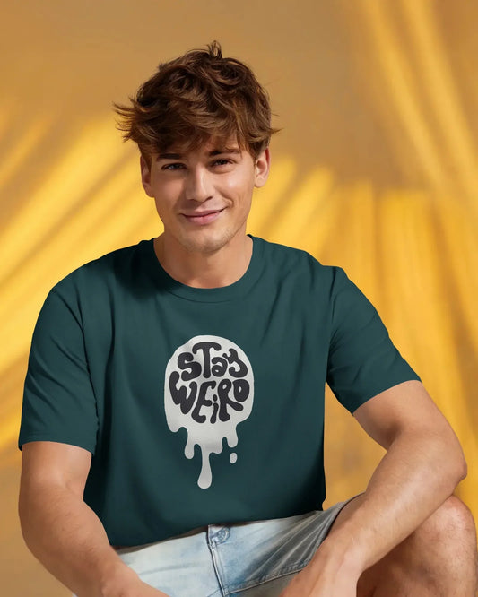 Stay Weird Graphic T-Shirt – Bold Typography Statement Unisex Cotton Tee | Streetwear Essential - House of ViDi