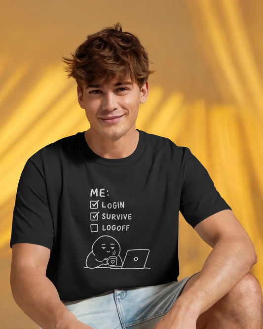 Login Survive Logoff T-Shirt | Corporate Meme WFH Tee
