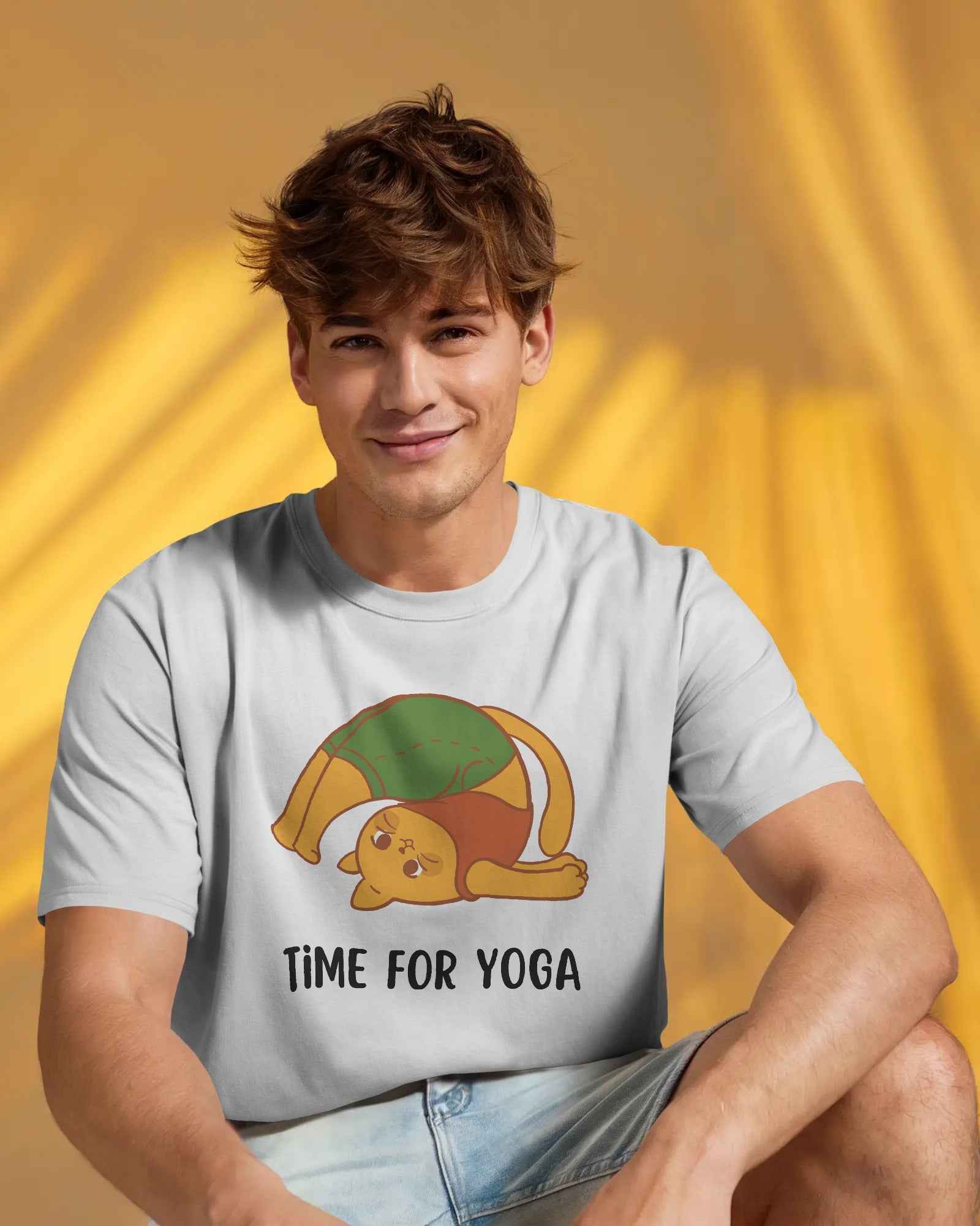Time for Yoga Cat T-Shirt | Cute Yoga Cat Graphic Tee